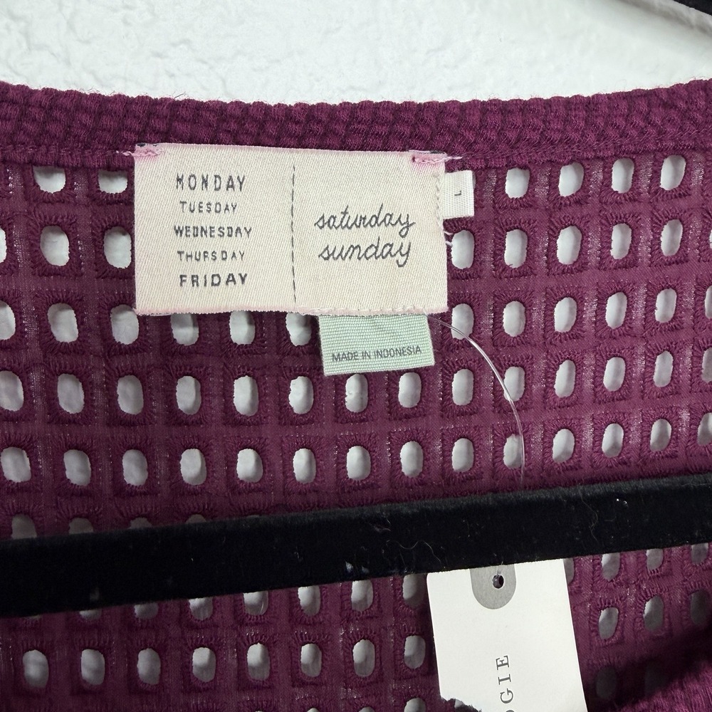 NWT Anthropologie‎ Olanda Tasselled Purple Crochet Knit Boho Top Small Boho - Picture 9 of 16